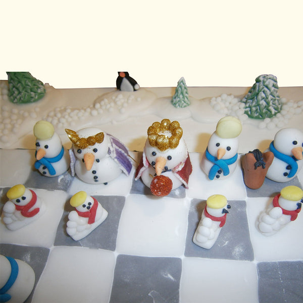 Snowmen Chess Set Christmas Cake