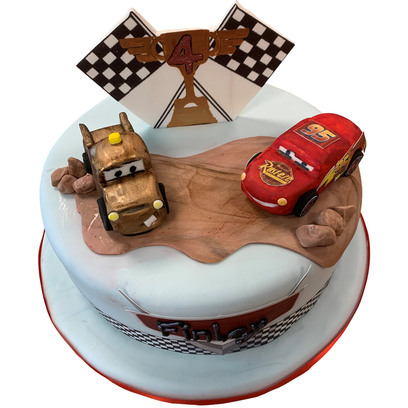 Lightening McQueen & Mater Style Birthday Cake