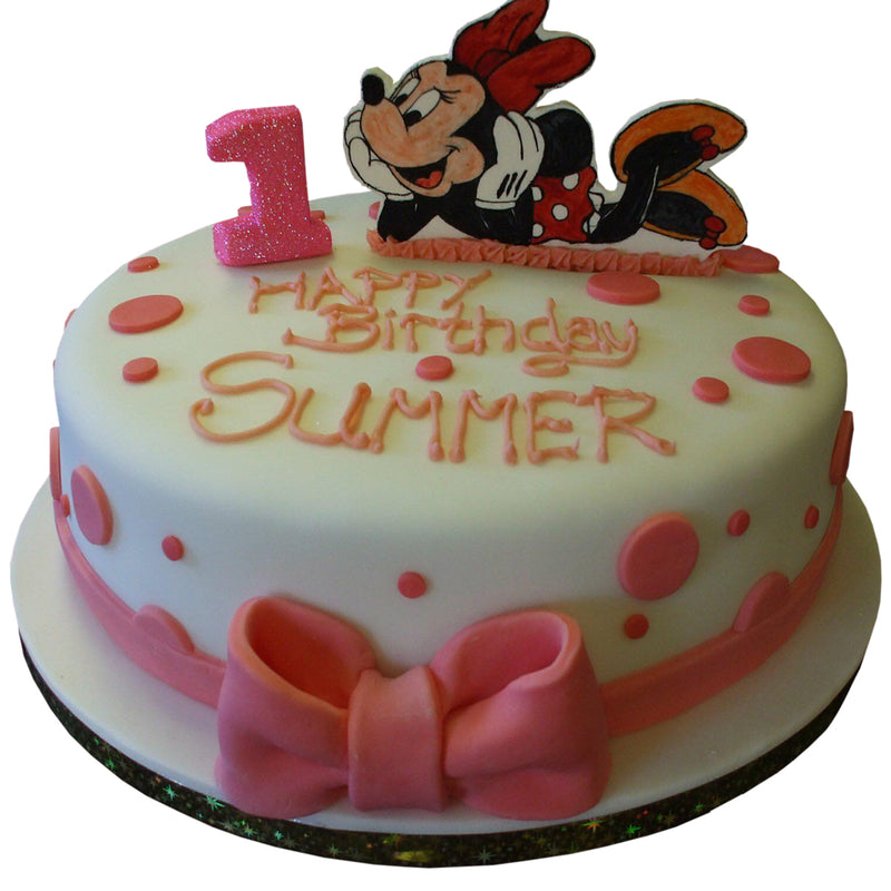 Minnie Mouse Style Birthday Cake