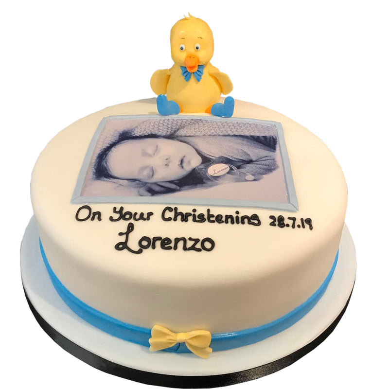 Duckling & Your Baby Christening Cake