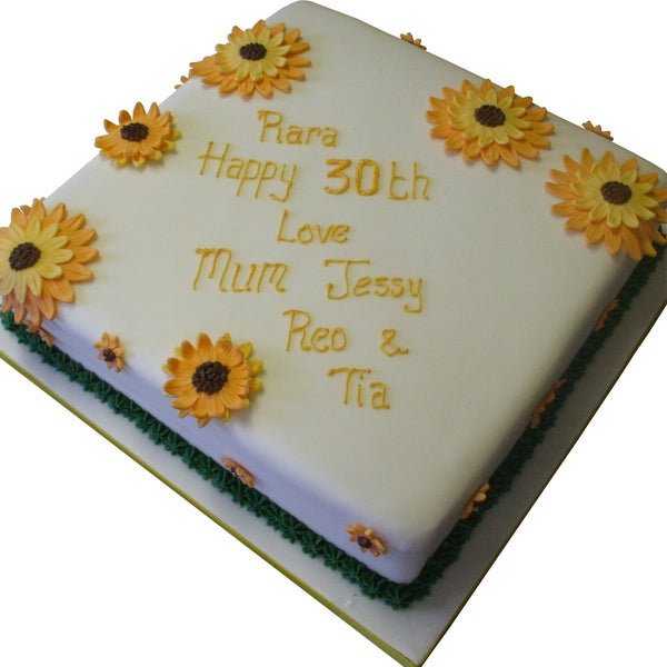 Sunflowers Birthday Cake