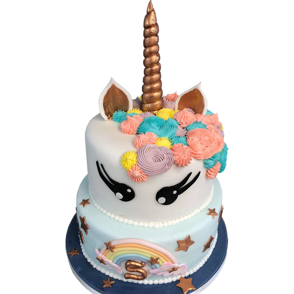 Unicorn & Rainbow Birthday Cake