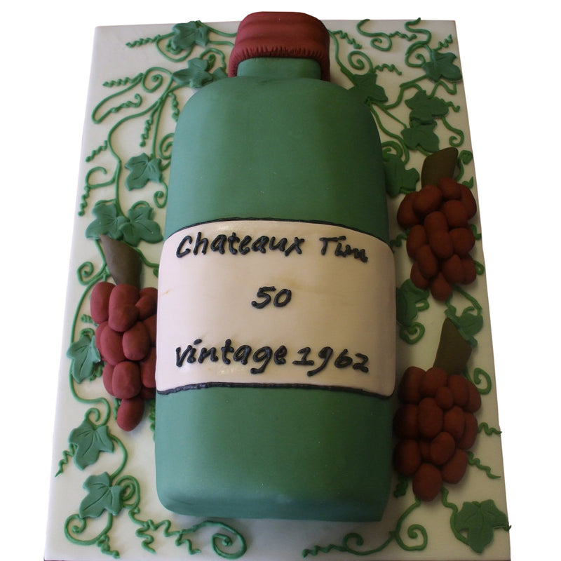 Vintage Wine Birthday Cake